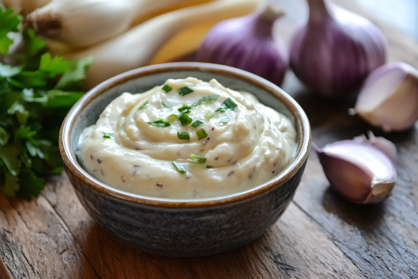Simple blue jam garlic aioli recipe picture