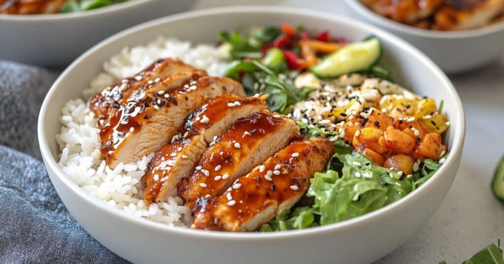 Current image: Honey Chipotle Chicken Rice Bowls