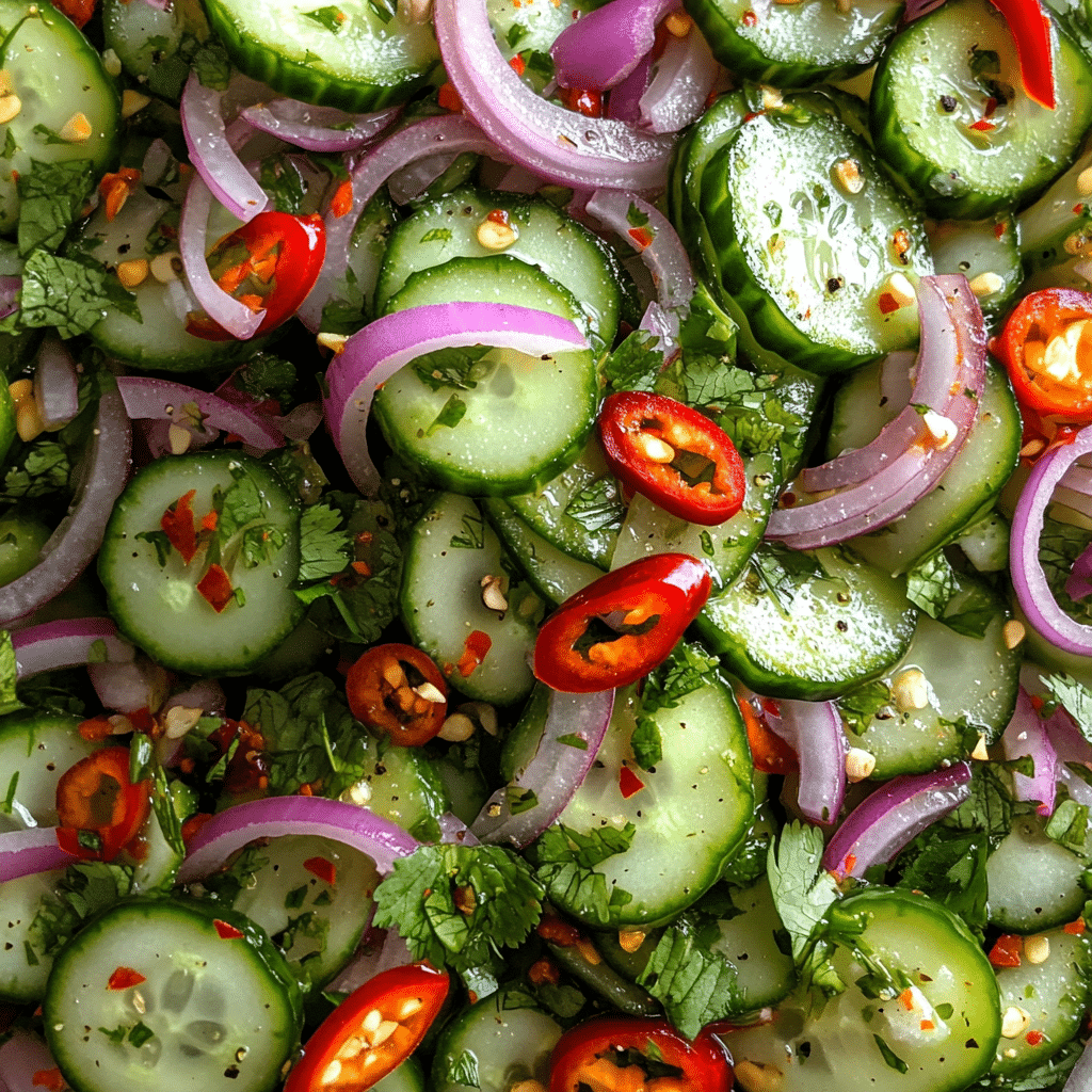 Zesty Spicy Cucumber Salad with Exotic Herbs and Chili Kick - Scarlet Recipes featured image