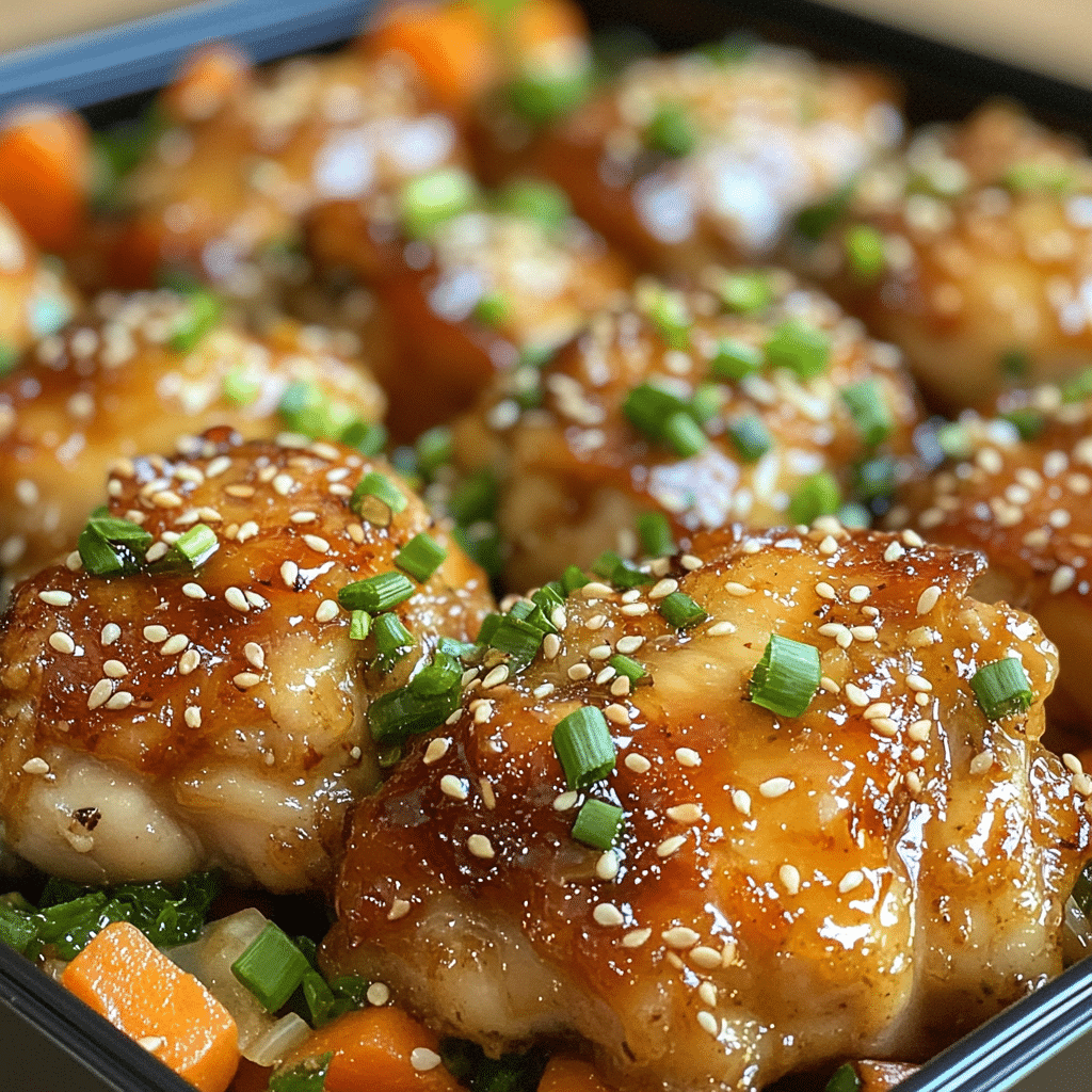 Savory Honey Garlic Crockpot Chicken Thighs Recipe - Scarlet Recipes featured image