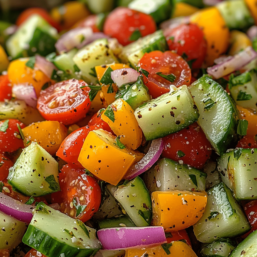 Refreshing Cucumber Tomato Salad in 10 Minutes or Less - Scarlet Recipes featured image