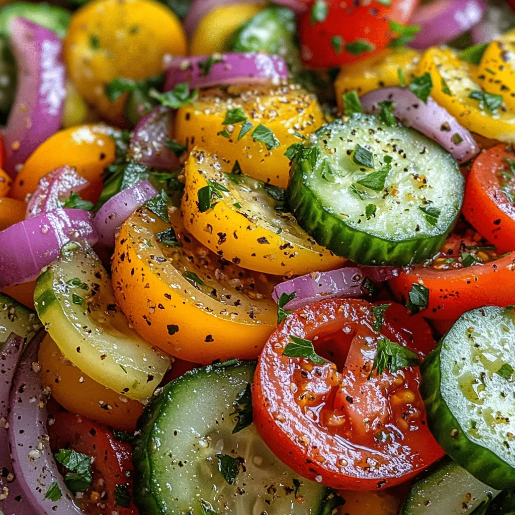 Tangy Cucumber Salad with Zesty Vinegar Dressing - Scarlet Recipes featured image