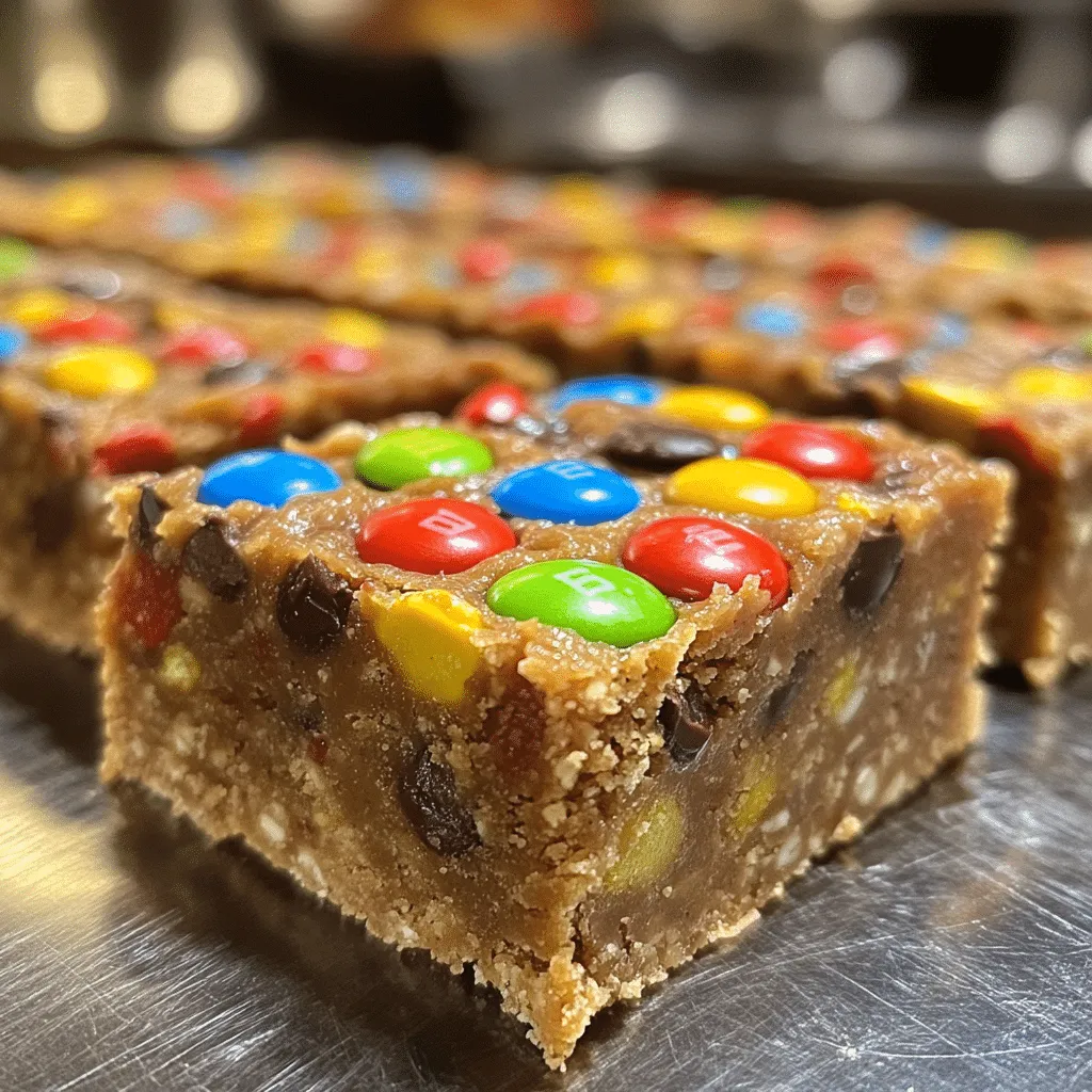 Chewy No-Bake Monster Cookie Bars