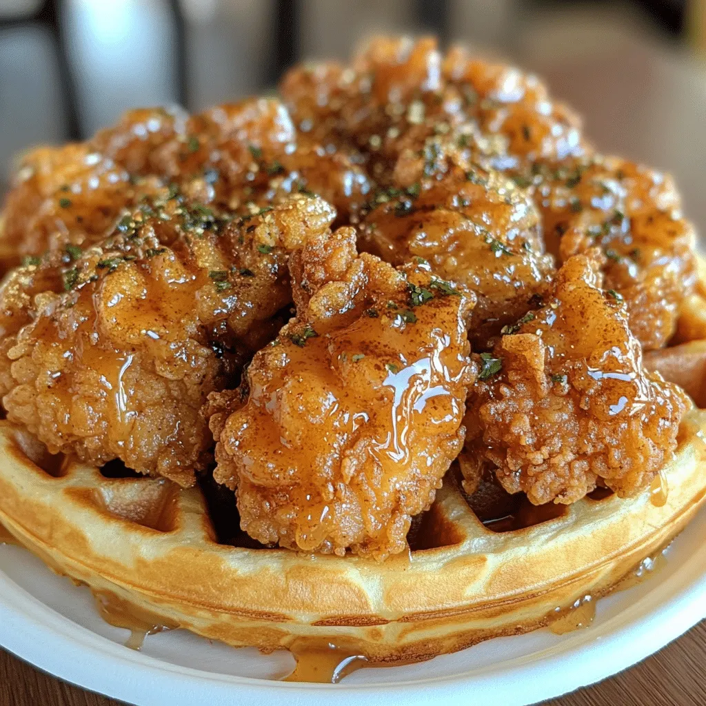 Savory Crispy Chicken Waffles with Maple Glaze Delight