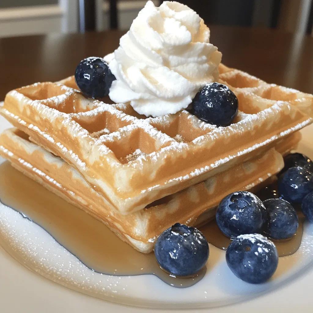 Fluffy Vegan Waffles with Crispy Edges and Maple Drizzle - Scarlet Recipes featured image