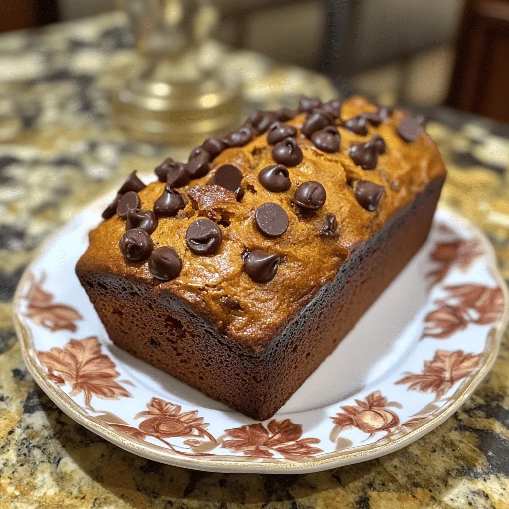 Moist Pumpkin Chocolate Chip Bread with Warm Spices