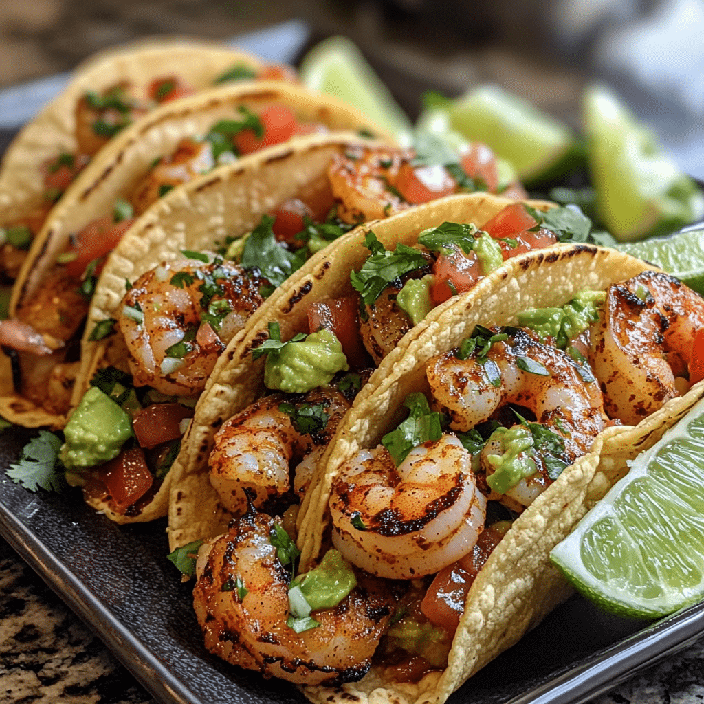 Zesty Spicy Shrimp Tacos with Avocado Salsa and Lime Drizzle - Scarlet Recipes featured image