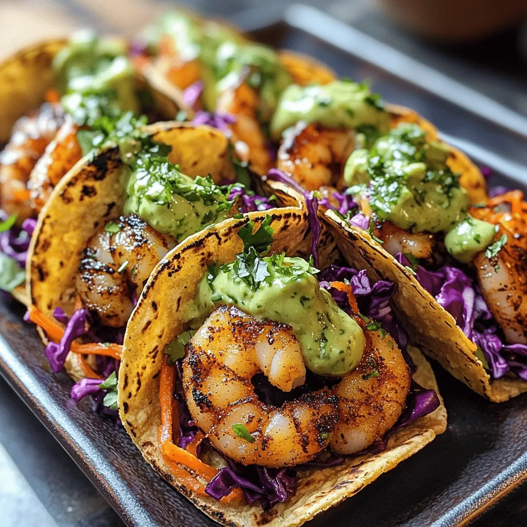 Savory Prawn Tacos with Zesty Slaw and Avocado Cream - Scarlet Recipes featured image