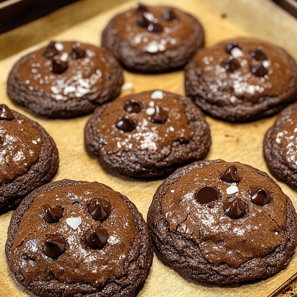 Indulgent Double Chocolate Chip Cookies with Sea Salt Twist - Scarlet Recipes featured image