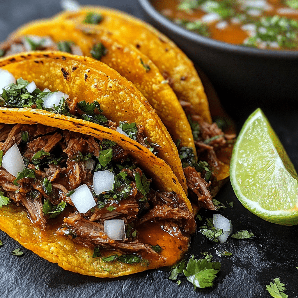 Savory Birria Tacos with Rich Broth and Tender Meat - Scarlet Recipes featured image