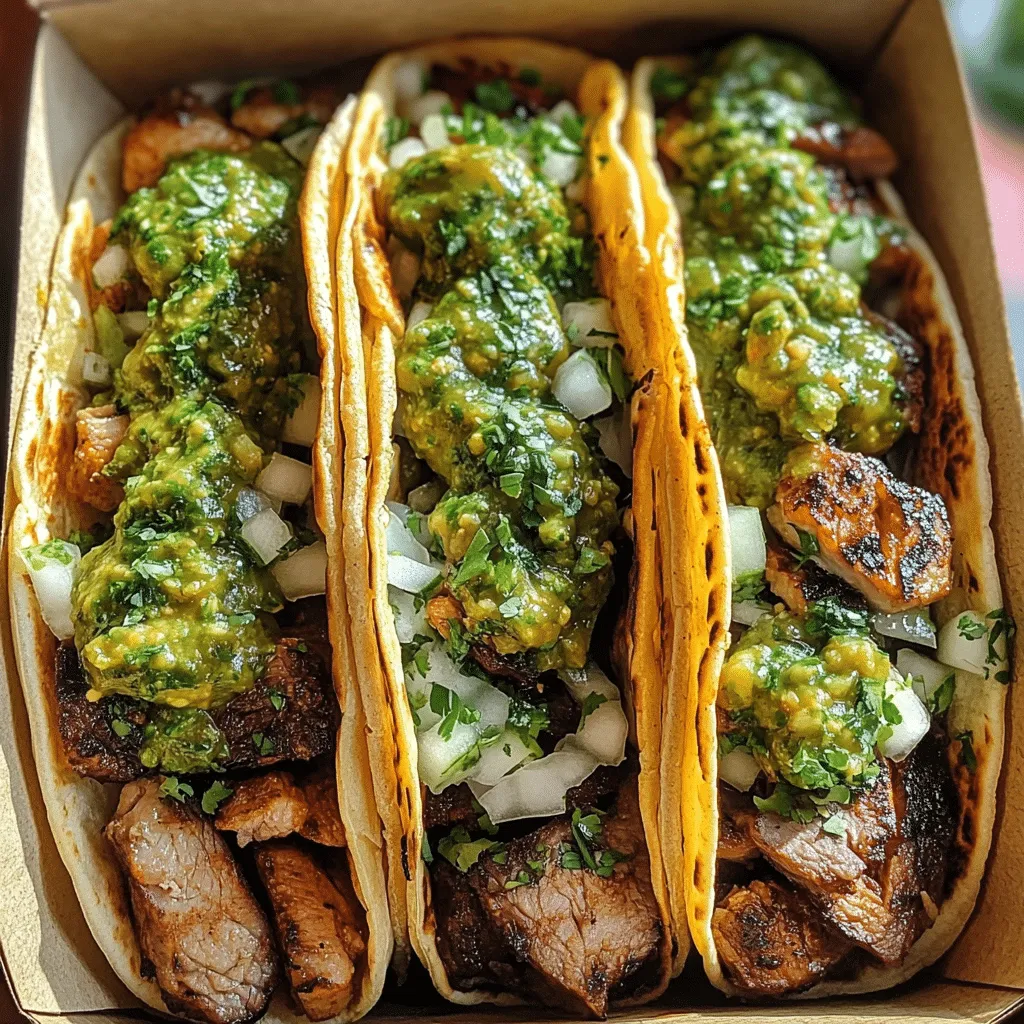 Authentic Mexican Street Tacos with Unique Salsa Verde Twist - Scarlet Recipes featured image