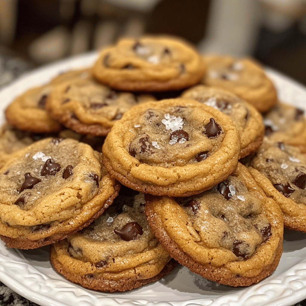 Thick and Chewy Chocolate Chip Cookies with Sea Salt & Brown Butter - Scarlet Recipes featured image