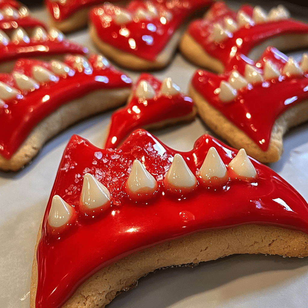 Crispy Blood-Red Vampire Teeth Cookies for Halloween Treats - Scarlet Recipes featured image
