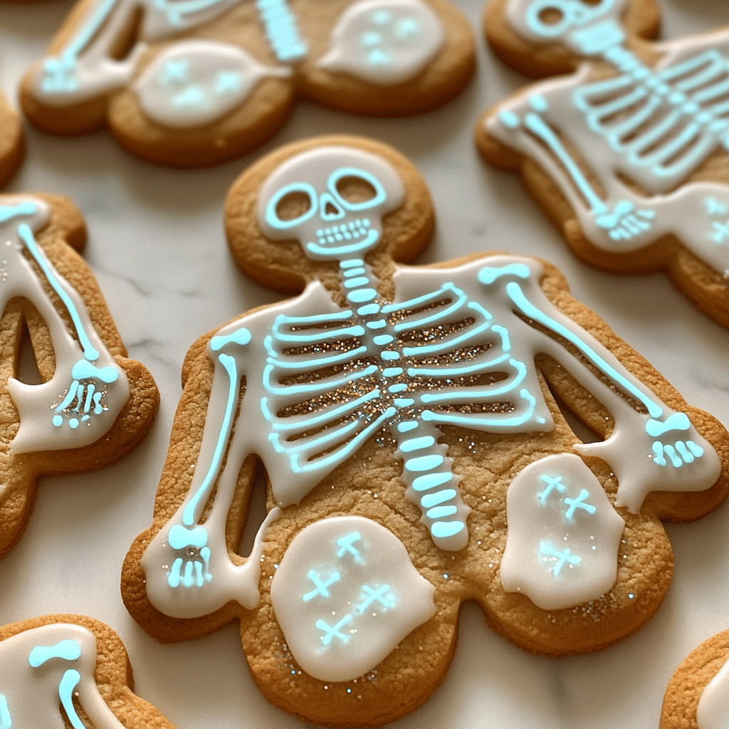 Spooky Skeleton Cookies with Edible Glow-in-the-Dark Elements - Scarlet Recipes featured image
