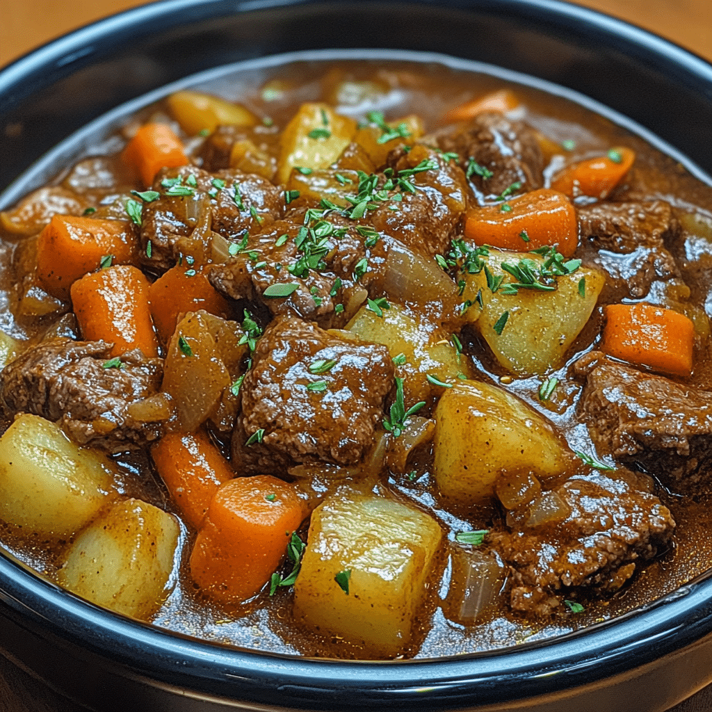 Savory Crock Pot Stew Meat with Unique Herb Blend Recipe