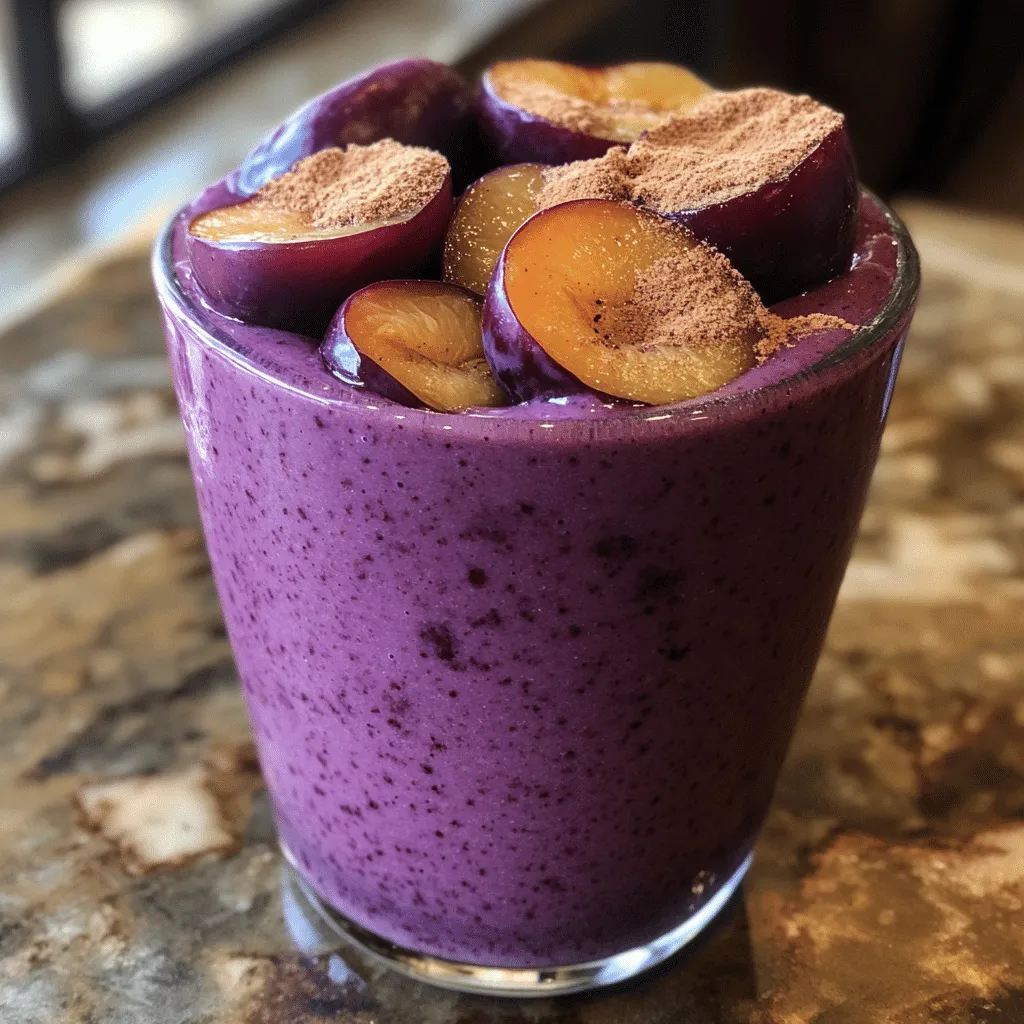 Roasted Plum Cinnamon Smoothie Delight