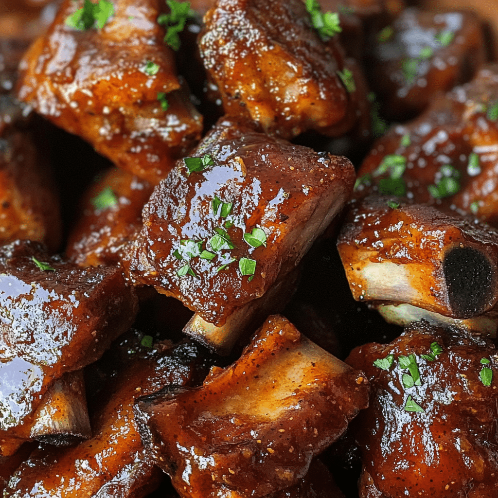 Tender Slow Cooker Pork Rib Tips with Sweet Spicy Glaze