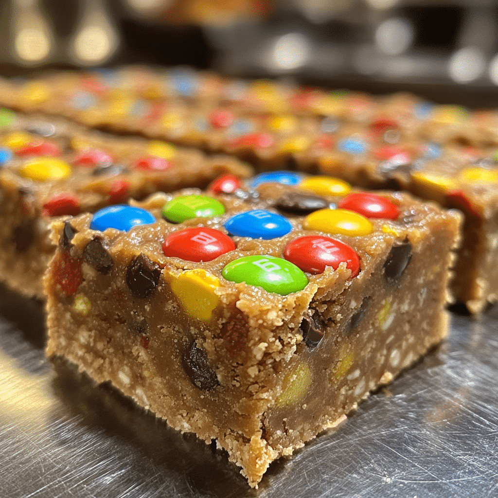 Chewy No-Bake Monster Cookie Bars Loaded with Flavor - Scarlet Recipes featured image