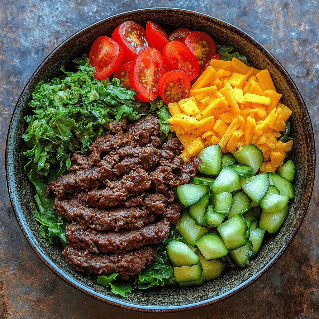 Savory Burger in a Bowl